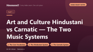 Art and Culture Part 3: Hindustani vs Carnatic — The Two Music Systems, Exam-Ready Notes