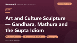 Art and Culture Part 1: Sculpture — Gandhara, Mathura and the Gupta Idiom, Exam-Ready Notes