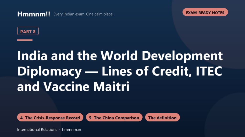 India and the World 8: Development Diplomacy