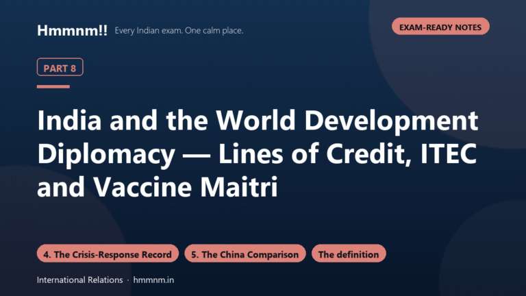 India and the World 8: Development Diplomacy