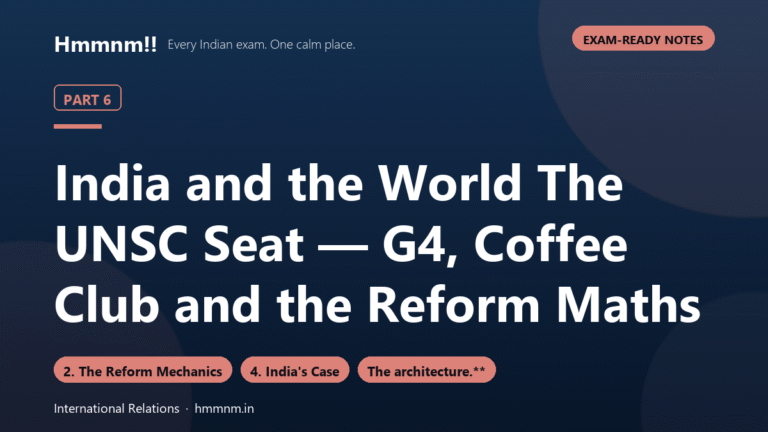 India and the World 6: The UNSC Seat — G4 vs Coffee Club