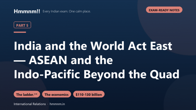 India and the World 5: Act East Beyond the Quad