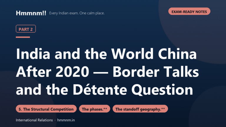 India and the World 2: China After 2020