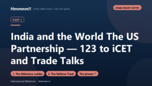 India and the World Part 1: The US Partnership — 123 to iCET and Trade Talks, Exam-Ready Notes