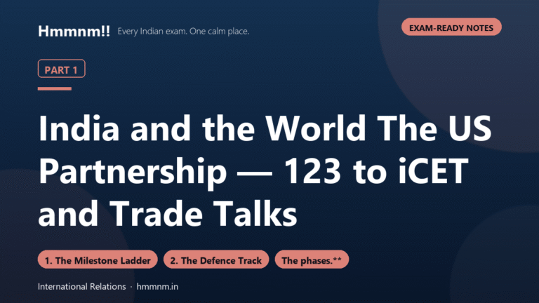 India and the World 1: The US Partnership