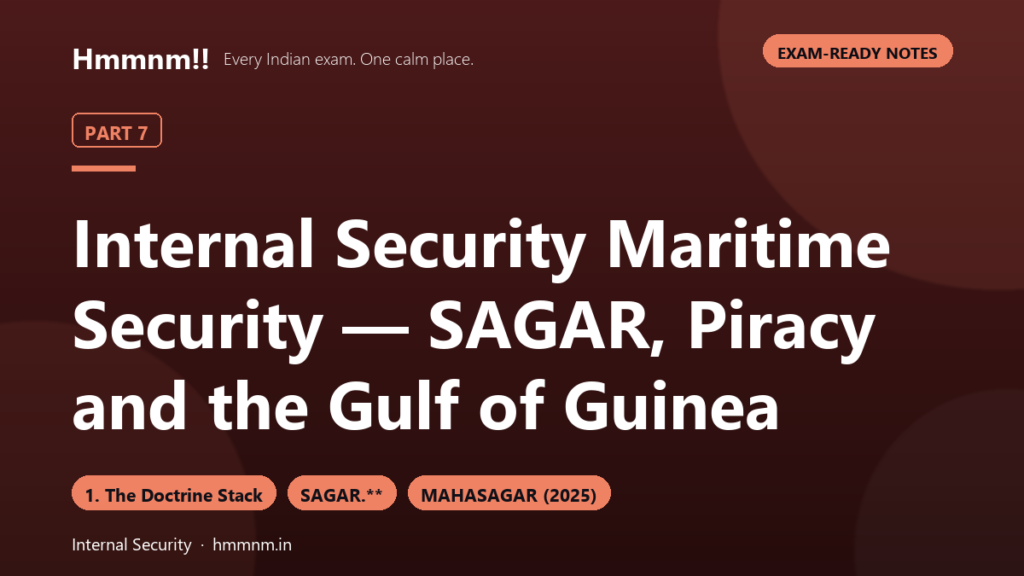 Internal Security Part 7: SAGAR, Piracy, Gulf of Guinea
