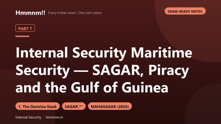 Internal Security Part 7: SAGAR, Piracy, Gulf of Guinea