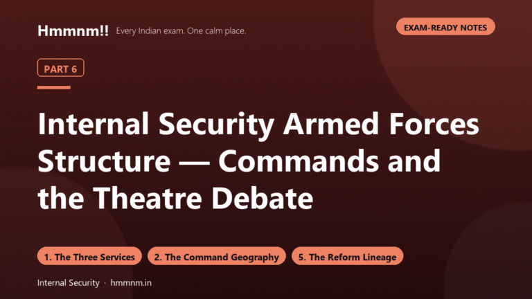 Internal Security Part 6: Commands and Theatre Debate