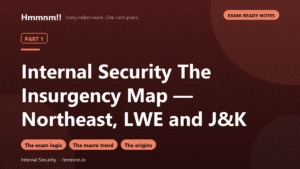 Internal Security Part 1: The Insurgency Map — Northeast, LWE and J&K, Exam-Ready Notes