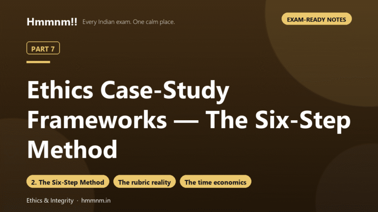Ethics Part 7: The Six-Step Case-Study Method