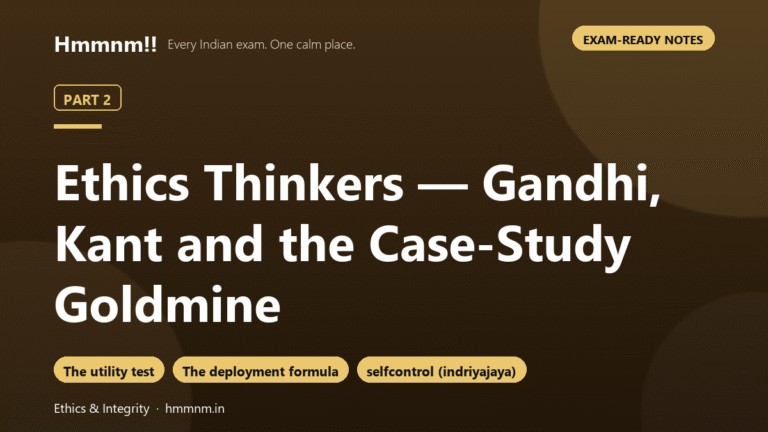 Ethics Part 2: Thinkers — Gandhi and Kant