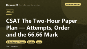 CSAT Part 8: The Two-Hour Paper Plan — Attempts, Order and the 66.66 Mark, Exam-Ready Notes