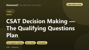 CSAT Part 7: Decision Making — The Qualifying Questions Plan, Exam-Ready Notes