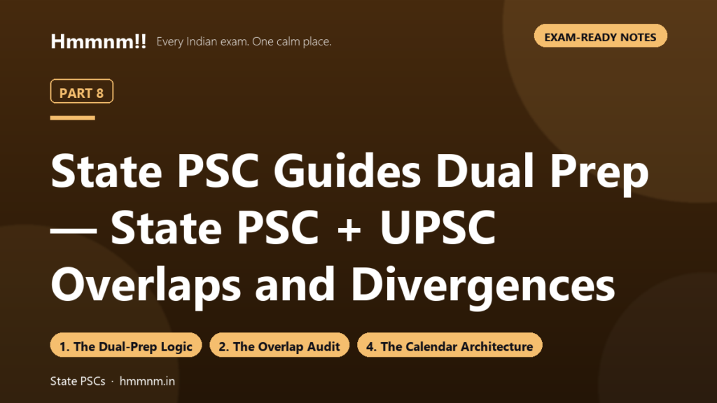 State PSC Part 8: Dual Prep — State PSC + UPSC