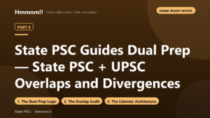 State PSC Guides Part 8: Dual Prep — State PSC + UPSC Overlaps and Divergences, Exam-Ready Notes
