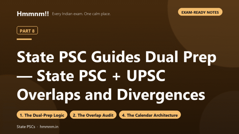 State PSC Part 8: Dual Prep — State PSC + UPSC