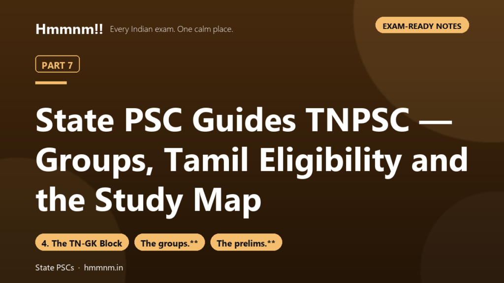 State PSC Part 7: TNPSC Groups and Tamil Eligibility