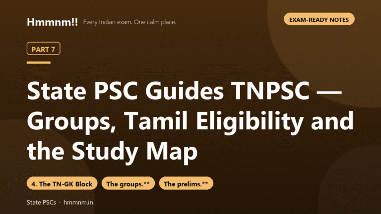 State PSC Part 7: TNPSC Groups and Tamil Eligibility