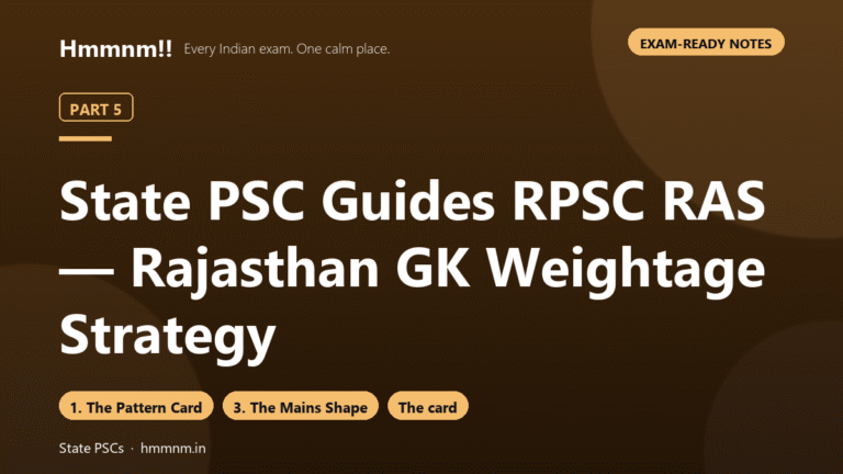 State PSC Part 5: RPSC RAS — Rajasthan GK Weightage