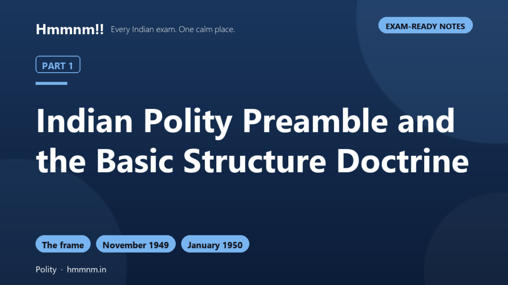 Indian Polity Part 1: Preamble and Basic Structure