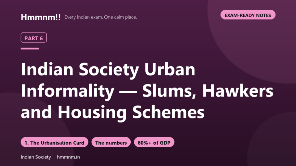 Indian Society Part 6: Slums, Hawkers, Housing