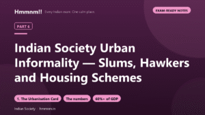 Indian Society Part 6: Urban Informality — Slums, Hawkers and Housing Schemes, Exam-Ready Notes