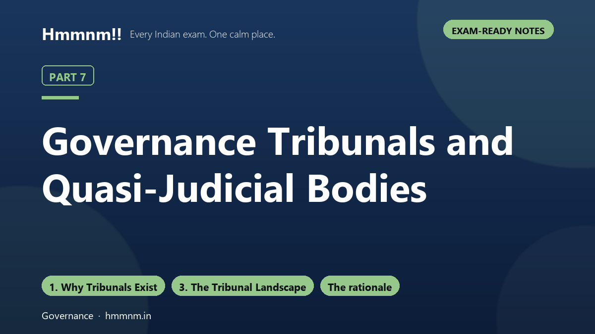Governance Part 7: Tribunals and Quasi-Judicial Bodies, Exam-Ready Notes