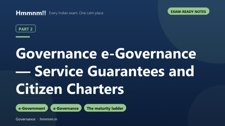 Governance Part 2: e-Governance and Citizen Charters