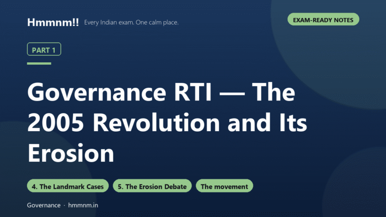Governance Part 1: RTI — The 2005 Revolution
