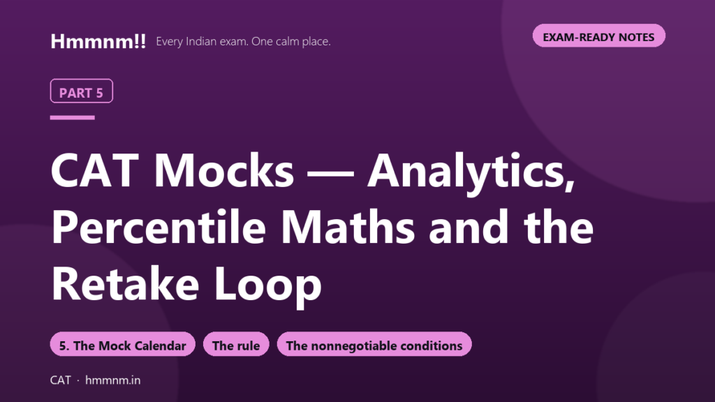 CAT Part 5: Mocks, Analytics and the Retake Loop
