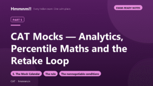 CAT Part 5: Mocks — Analytics, Percentile Maths and the Retake Loop, Exam-Ready Notes