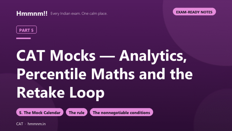 CAT Part 5: Mocks, Analytics and the Retake Loop