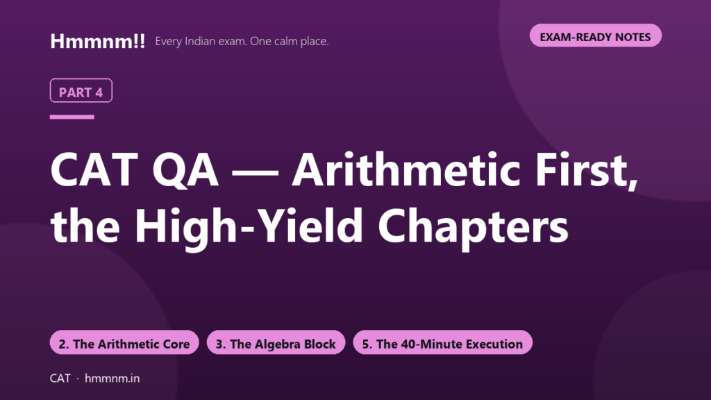 CAT Part 4: QA — Arithmetic First, High-Yield