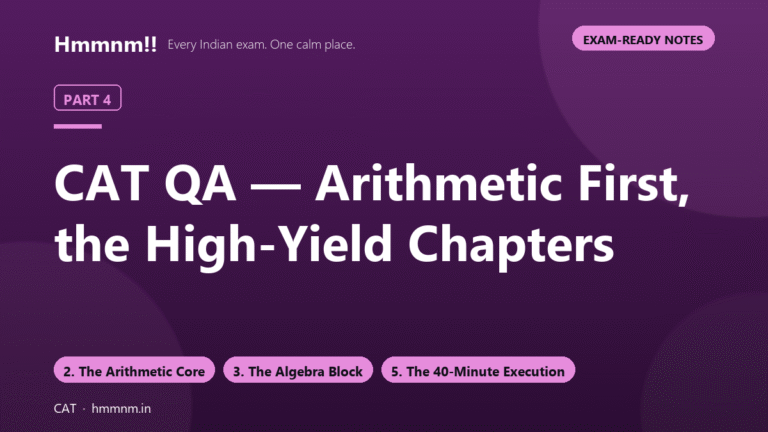 CAT Part 4: QA — Arithmetic First, High-Yield