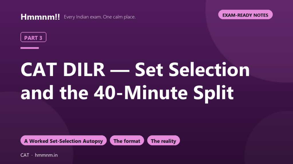 CAT Part 3: DILR — Set Selection and the 40-Minute Split