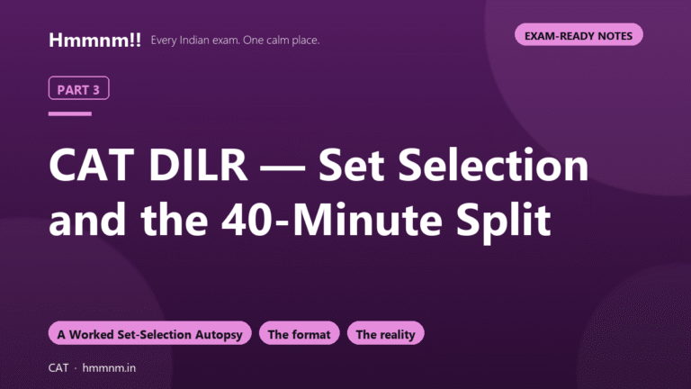 CAT Part 3: DILR — Set Selection and the 40-Minute Split