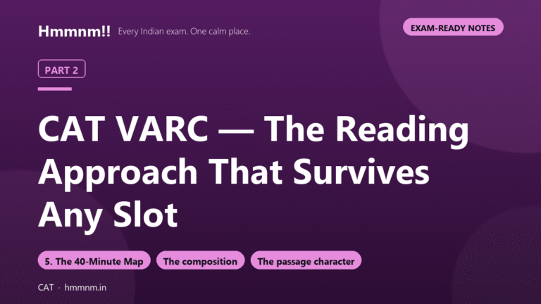 CAT Part 2: VARC — The Reading Approach
