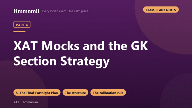XAT Part 4: Mocks and the GK Strategy