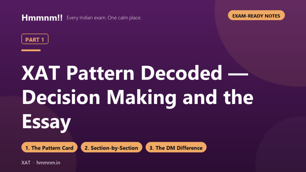 XAT Part 1: Pattern — Decision Making and the Essay
