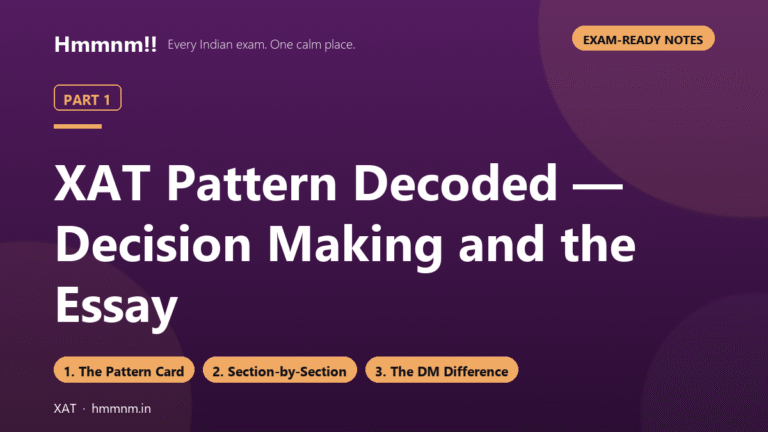 XAT Part 1: Pattern — Decision Making and the Essay
