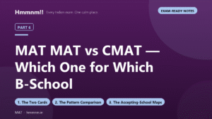MAT Part 6: MAT vs CMAT — Which One for Which B-School, Exam-Ready Notes