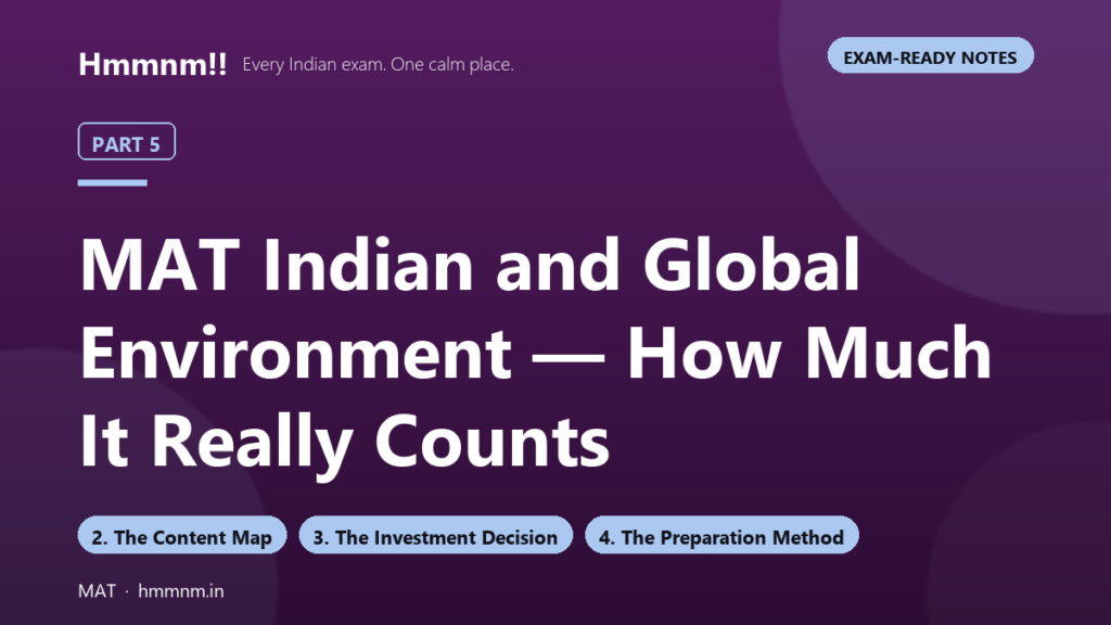 MAT Part 5: Indian and Global Environment Weightage