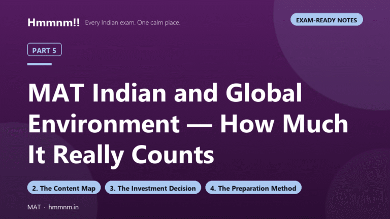 MAT Part 5: Indian and Global Environment Weightage