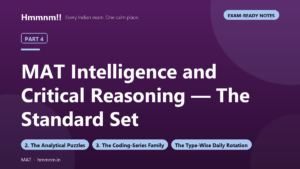 MAT Part 4: Intelligence and Critical Reasoning — The Standard Set, Exam-Ready Notes