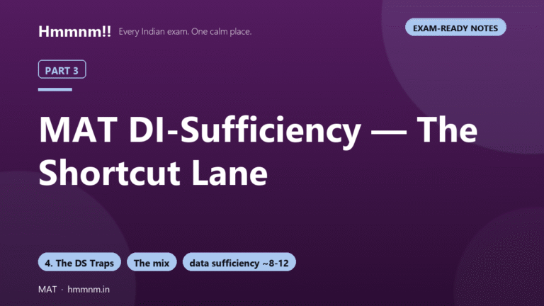 MAT Part 3: DI-Sufficiency — The Shortcut Lane