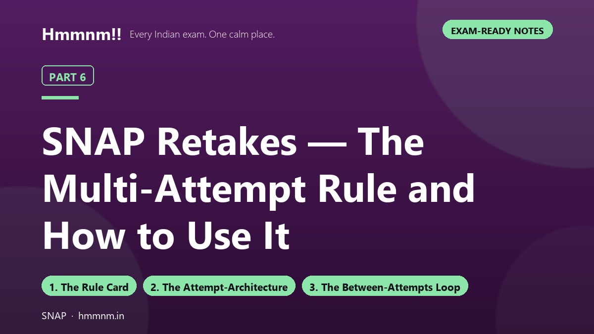 SNAP Part 6: Retakes — The Multi-Attempt Rule and How to Use It, Exam-Ready Notes