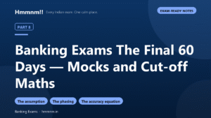 Banking Exams Part 8: The Final 60 Days — Mocks and Cut-off Maths, Exam-Ready Notes
