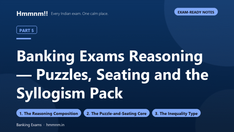 Banking Exams Part 5: Puzzles, Seating, Syllogisms