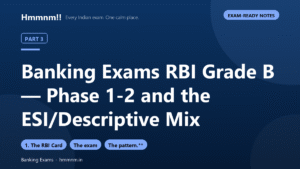 Banking Exams Part 3: RBI Grade B — Phase 1-2 and the ESI/Descriptive Mix, Exam-Ready Notes