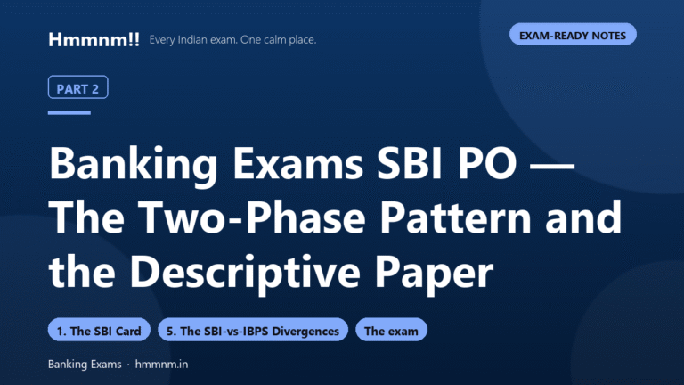 Banking Exams Part 2: SBI PO’s Two-Phase Pattern
